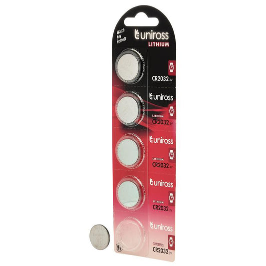 Uniross Lithium Coin Cell CR2032 Batteries (Pack of 5) DRA-21600