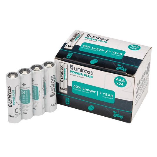 Uniross LR03 AAA Power Plus Alkaline Batteries (Pack of 24) DRA-21601