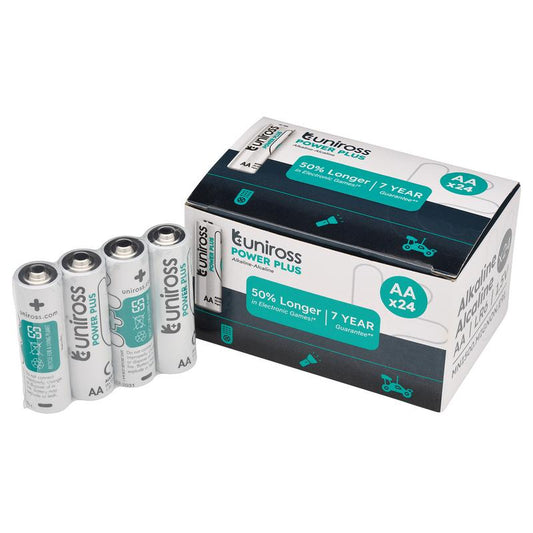 Uniross LR6 AA Power Plus Alkaline Batteries (Pack of 24) DRA-21607