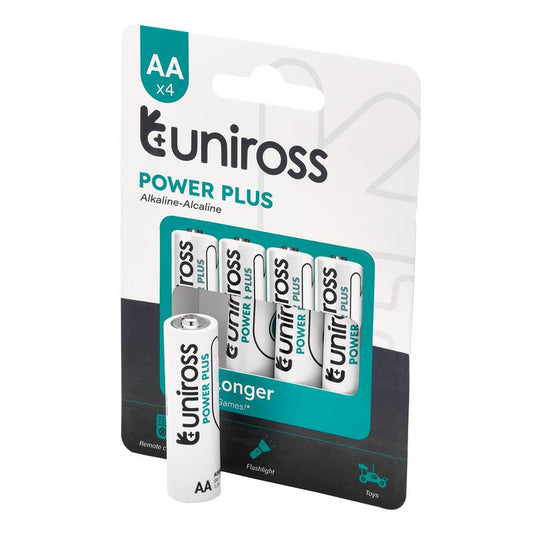 Uniross LR6 AA Power Plus Alkaline Batteries (Pack of 4) DRA-21610