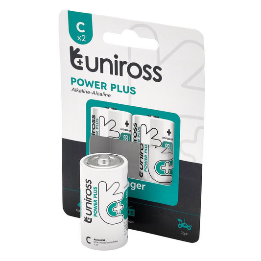 Uniross LR14 C Power Plus Alkaline Batteries (Pack of 2) DRA-21611