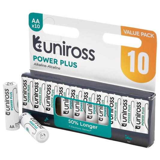 Uniross LR6 AA Power Plus Alkaline Batteries (Pack of 10) DRA-21619