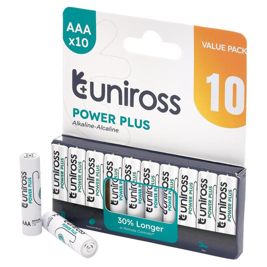 Uniross LR03 AAA Power Plus Alkaline Batteries (Pack of 10) DRA-21695