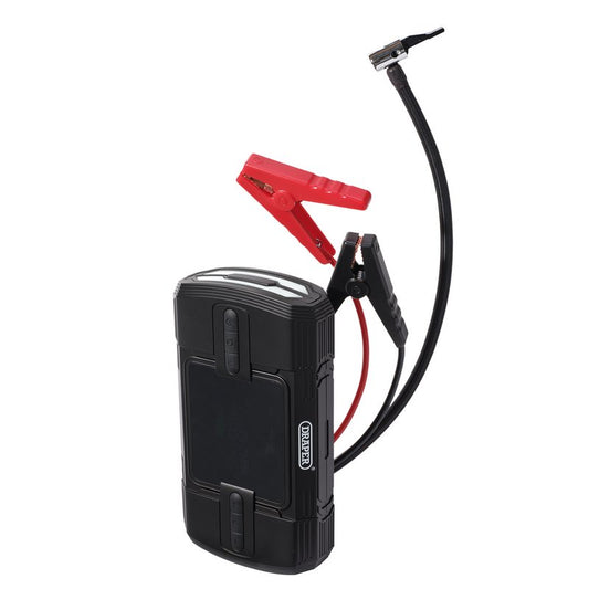Draper 12V Lithium Jump Starter and Tyre Inflator, 1200A DRA-23722