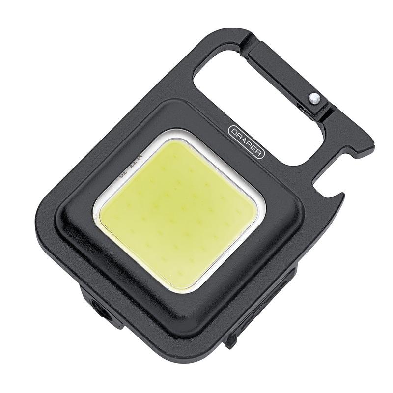 Draper COB LED Rechargeable Pocket Light with Stand and Belt Clip, 5W, 350 Lumens, USB-C Cable Supplied DRA-23850