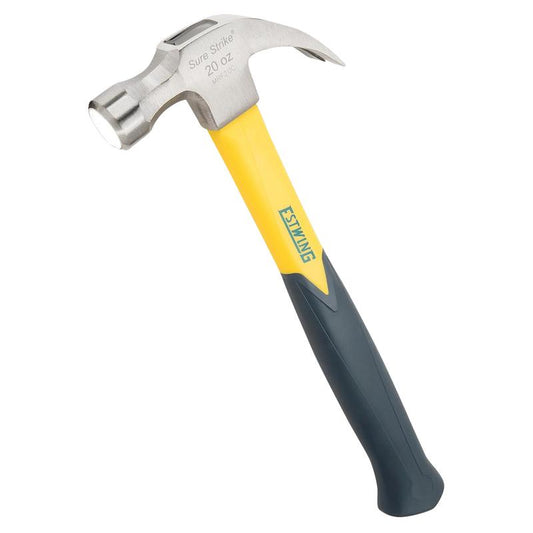 Estwing EMRF20C Sure Strike Curved Claw Hammer with Fibreglass Handle, 20oz/567g DRA-24082