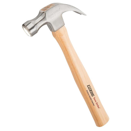 Estwing EMRW20C Sure Strike Curved Claw Hammer with Hickory Handle, 20oz/570g DRA-24087