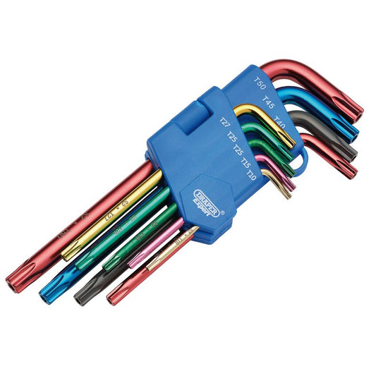 Draper TX-STAR Security Coloured Hex. Key Set (9 Piece) DRA-24122