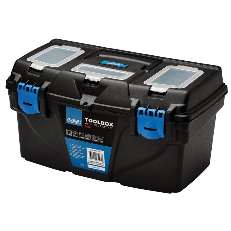 Draper Plastic Toolbox with Tote Tray, 19" DRA-24200