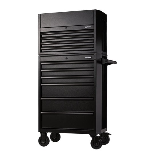 Draper BUNKER 10 Drawer Combined Roller Cabinet and Tool Chest, 26", Black DRA-24247