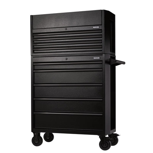 Draper BUNKER 9 Drawer Combined Roller Cabinet and Tool Chest, 36", Black DRA-24248