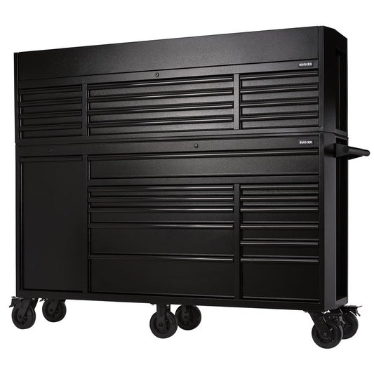 Draper BUNKER 25 Drawer Combined Roller Cabinet and Tool Chest, 72", Black DRA-24253