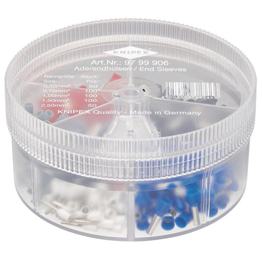 KNIPEX 97 99 906 Assortment Boxes with 450 insulated Wire Ferrules 5 x Wire Ferrule Sets DRA-24633