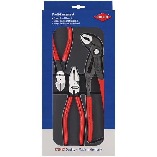 KNIPEX 00 20 10 Power Set, 1x 02 01 180, 1x 87 01 250, 1x 74 01 160 DRA-25017