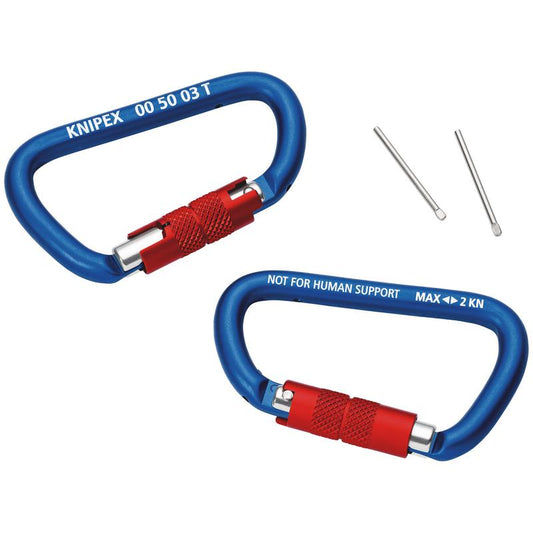 KNIPEX 00 50 03 T BK Carabiner 2 Pieces, 82mm DRA-25035