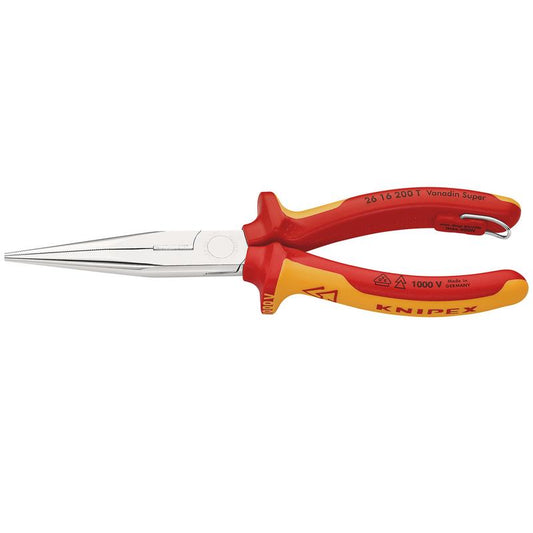 KNIPEX 26 16 200 T BK Snipe Nose Side Cutting Pliers, 200mm DRA-25245