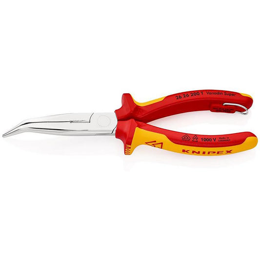 KNIPEX 26 26 200 T BK Snipe Nose Side Cutting Pliers, 200mm DRA-25246