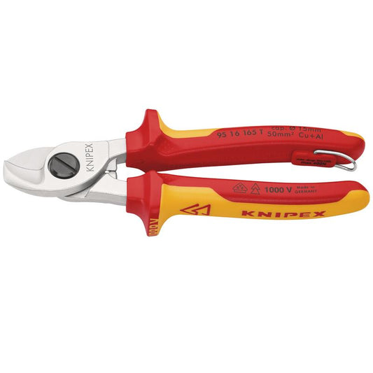 KNIPEX 95 16 165 T BK VDE Cable Shears, 165mm DRA-26122