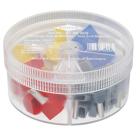 KNIPEX 97 99 909 Assortment Boxes with 45 Twin Wire Ferrules, 4 parts DRA-26155