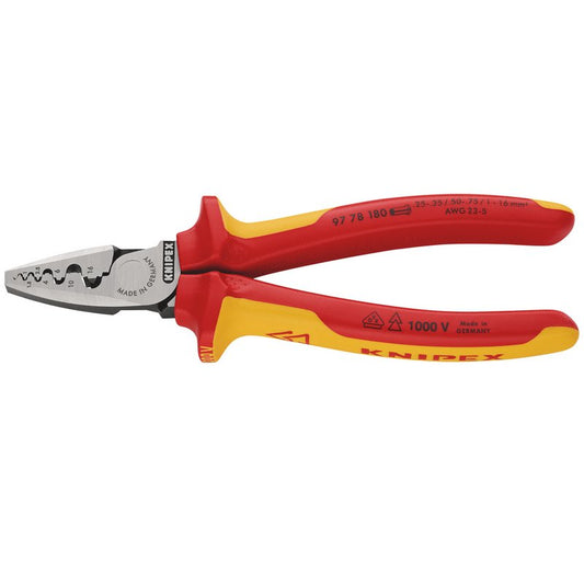 KNIPEX 97 78 180 SB VDE Crimping Pliers for Wire Ferrules, 180mm DRA-26914
