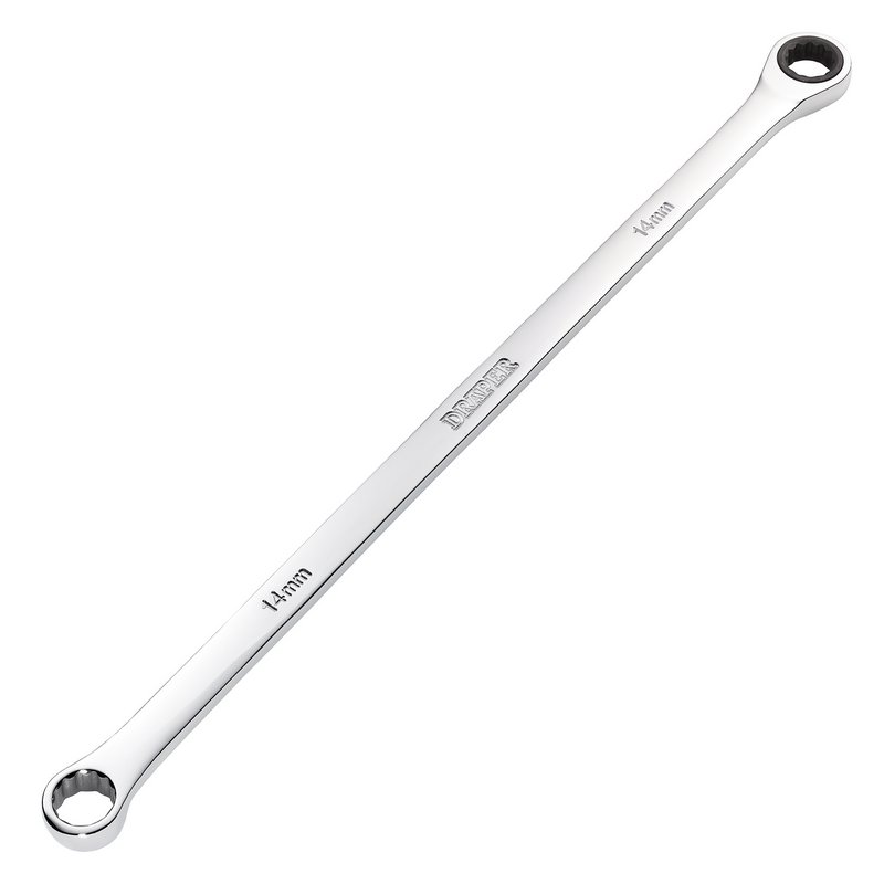 Draper HI-TORQ Metric Extra-Long Double Ring Ratchet Spanner, 14mm DRA-27770