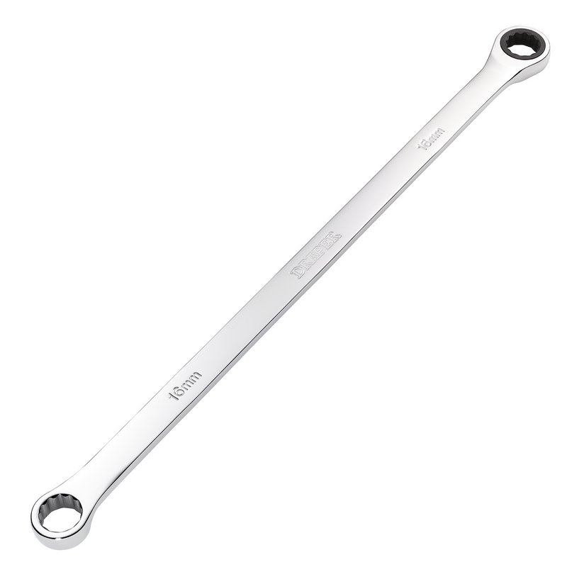 Draper HI-TORQ Metric Extra-Long Double Ring Ratchet Spanner, 16mm DRA-27773