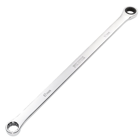 Draper HI-TORQ Metric Extra-Long Double Ring Ratchet Spanner, 17mm DRA-27774