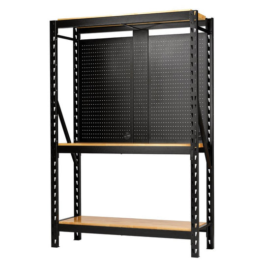 Draper BUNKER 17 Piece Modular 3 Tier Racking with Hardwood Shelving and Pegboards, 1500mm DRA-27795