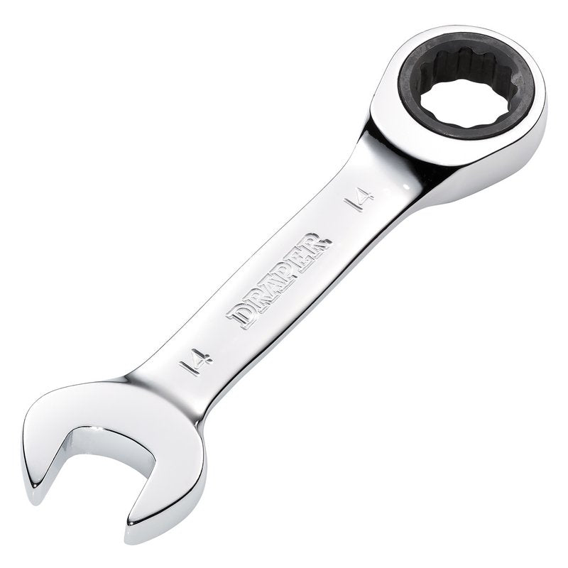 Draper HI-TORQ Metric Stubby Ratchet Combination Spanner, 14mm DRA-27895