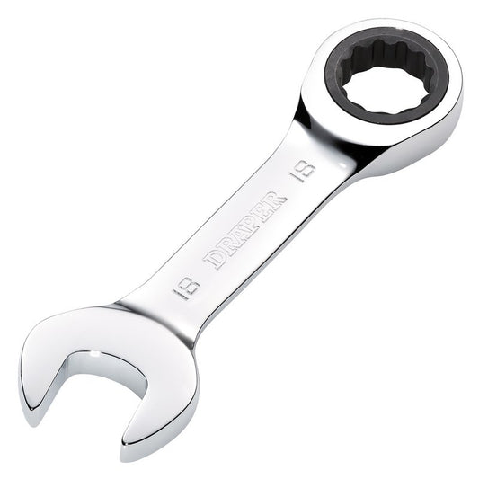 Draper HI-TORQ Metric Stubby Ratchet Combination Spanner, 18mm DRA-27915