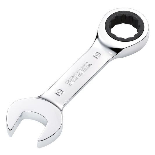 Draper HI-TORQ Metric Stubby Ratchet Combination Spanner, 19mm DRA-27930
