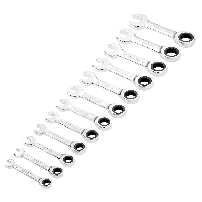 Draper HI-TORQ Metric Stubby Ratchet Combination Spanner Set (12 Piece) DRA-27931