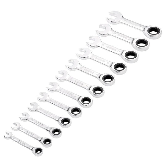 Draper HI-TORQ Metric Stubby Ratchet Combination Spanner Set (12 Piece) DRA-27931