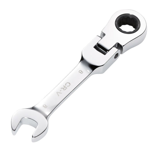 Draper HI-TORQ Metric Stubby Flexible Head Ratchet Combination Spanner, 8mm DRA-27949