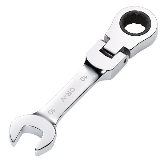 Draper HI-TORQ Metric Stubby Flexible Head Ratchet Combination Spanner, 10mm DRA-27965