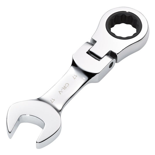 Draper HI-TORQ Metric Stubby Flexible Head Ratchet Combination Spanner, 17mm DRA-27977