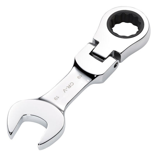 Draper HI-TORQ Metric Stubby Flexible Head Ratchet Combination Spanner, 19mm DRA-27981