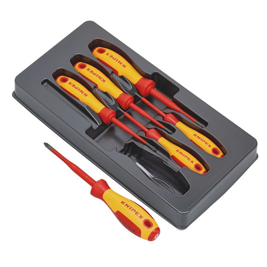 KNIPEX 00 20 12 V03 VDE Phillips&#174;/Pozidriv Screwdriver Set, 6 Parts DRA-28015