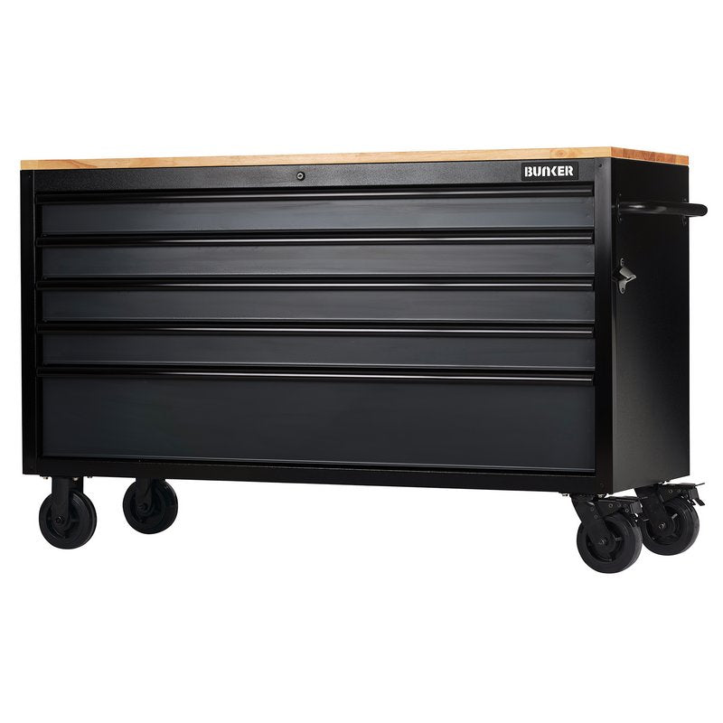 Draper BUNKER 5 Drawer Workbench Roller Tool Cabinet, 61", Grey DRA-28343