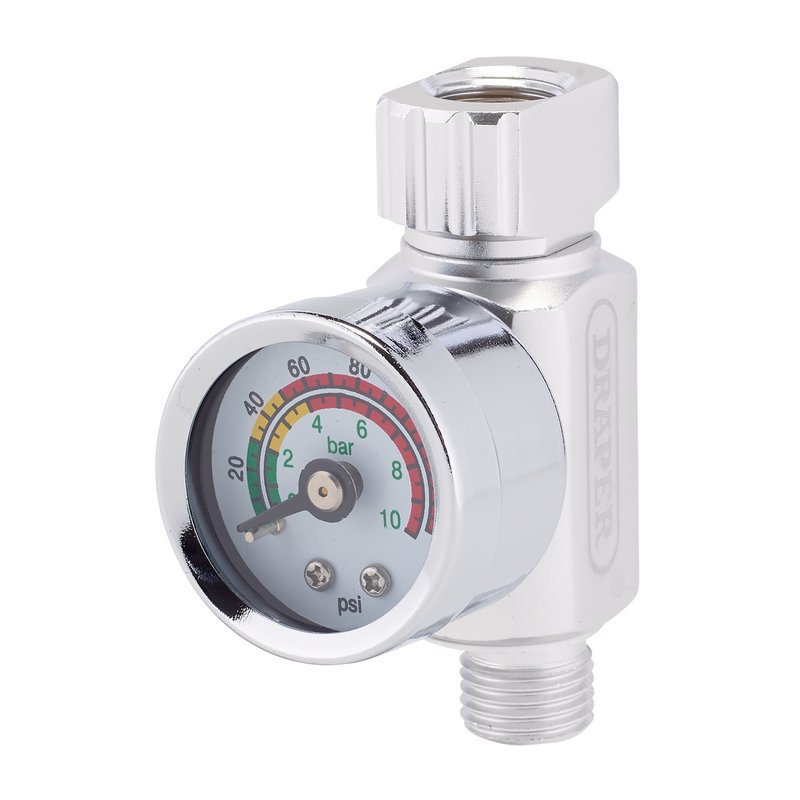 Draper 1/4" BSP On-Gun Air Regulator and Gauge, 140psi DRA-28377