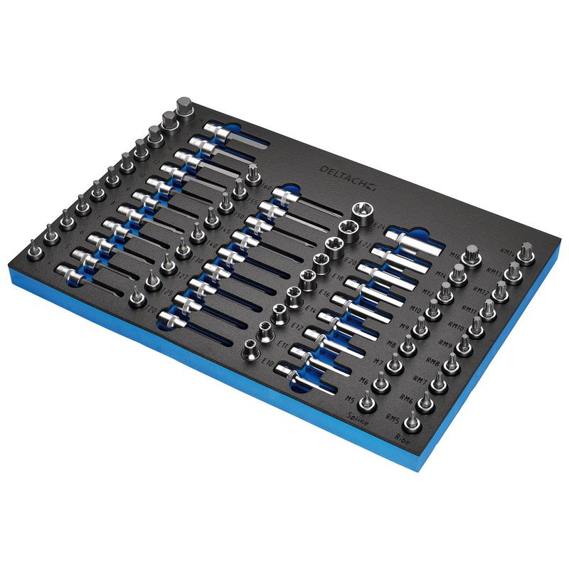 Draper BUNKER Torx, Hexagon, E-Torx, Multi-Tooth/Spline, Ribe Socket Set, 1/2" Sq. Dr. in EVA Foam Inlay DRA-29449