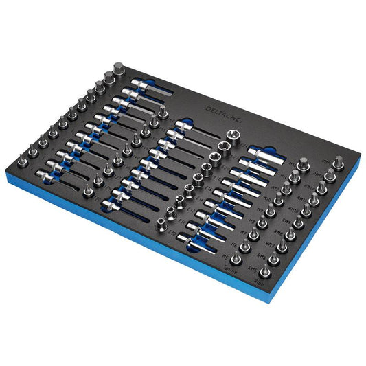 Draper BUNKER Torx, Hexagon, E-Torx, Multi-Tooth/Spline, Ribe Socket Set, 1/2" Sq. Dr. in EVA Foam Inlay DRA-29449