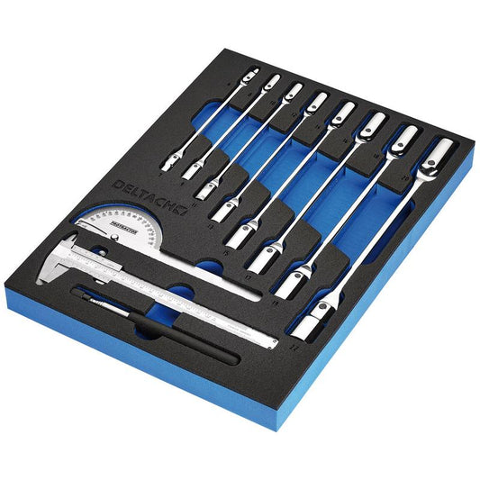 Draper BUNKER Knee Wrench, Measuring and Pick-up Set in EVA Foam Inlay (10 Piece) DRA-29716