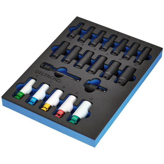 Draper BUNKER Impact Socket Set in EVA Foam Inlay, 1/2" (20 Piece) DRA-29717