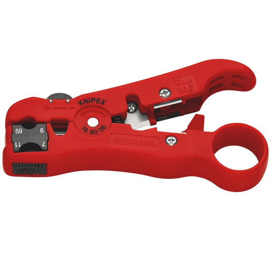 KNIPEX 16 60 06 SB Wire Stripping Tool for Co-Axial and Data Cable, 125mm DRA-29777