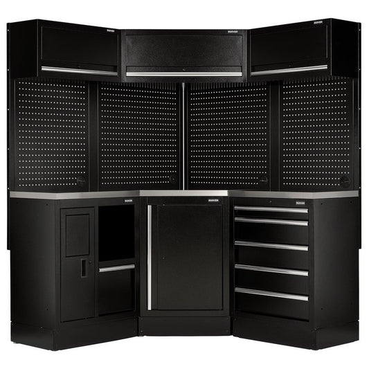 Draper BUNKER 18 Piece Modular Storage Corner Combo with Stainless Steel Worktop, 3454mm DRA-31641