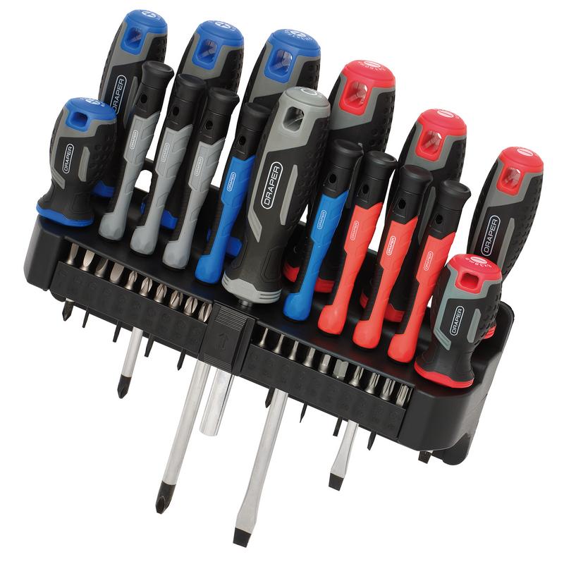 Draper Screwdriver Set with Wall Mountable Rack (37 Piece) DRA-31672