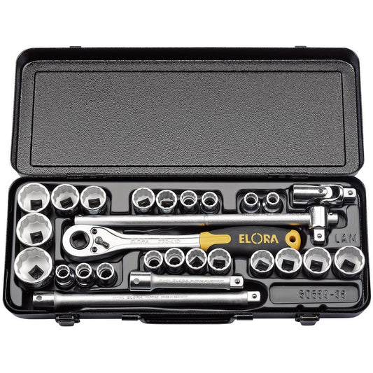 Elora Metric and Imperial Socket Set, 1/2" Sq. Dr. (28 Piece) DRA-50650