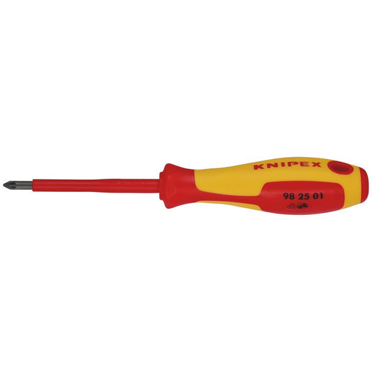 KNIPEX 98 25 01 VDE Insulated Pozidriv Screwdriver, PZ1 x 80mm DRA-57556