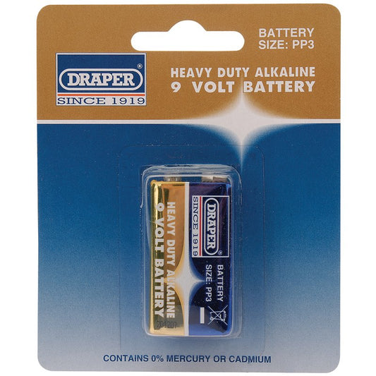 Draper 9V Heavy Duty Alkaline Batteries - Discontinued DRA-61837